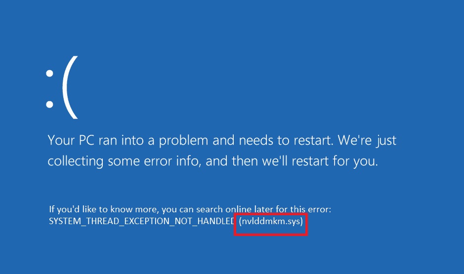 Nvlddmkm.sys Error on Windows 10